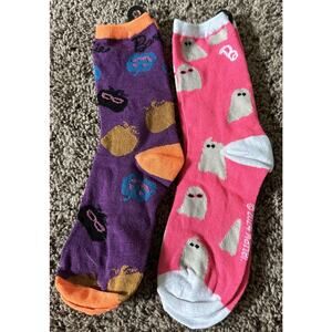 Viral Sold Out Barbie Halloween Socks Pink Ghost & Pumpkin Set Of 2 Sold Out OG